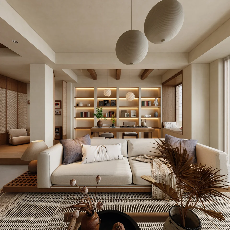 Natural Courtyard Residence design visualization